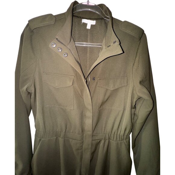 Anthropologie Harlyn Size 8 Green Military Jumpsuit Utility Coverall Army‎ Pants - Picture 3 of 9